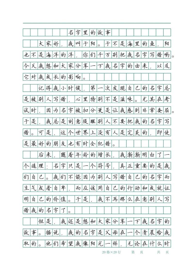 名字的故事600字初中