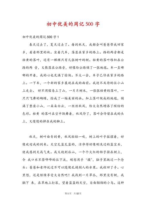 初中初印象500字作文