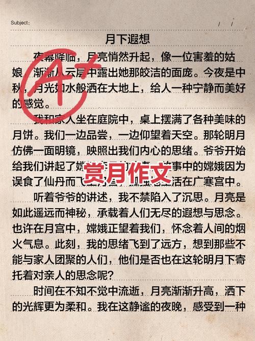 关于赏月的日记初中作文