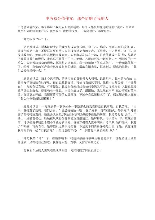 那个影响了我的人 初中