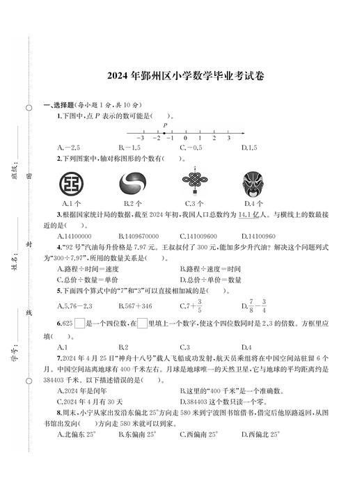 2025年小学毕业试卷