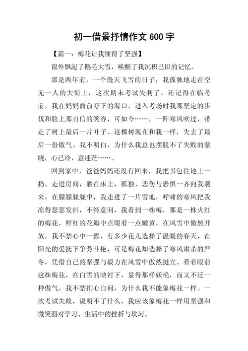 抒情的初中作文600字