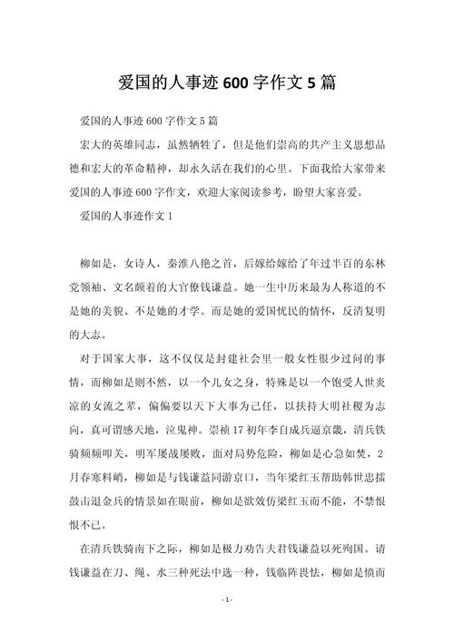 爱国人作文600字初中