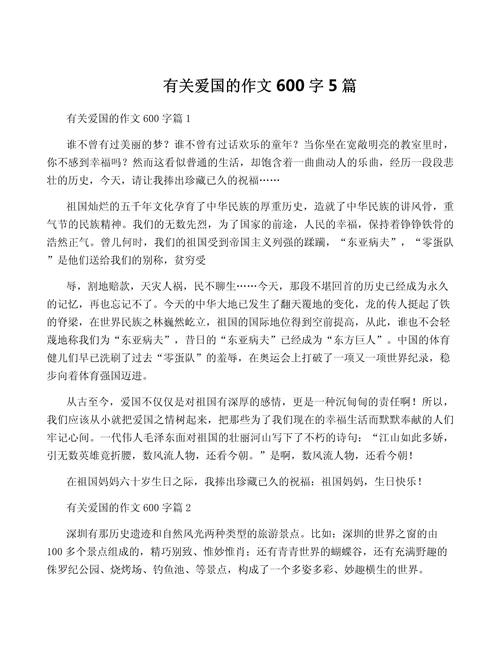 爱国人作文600字初中