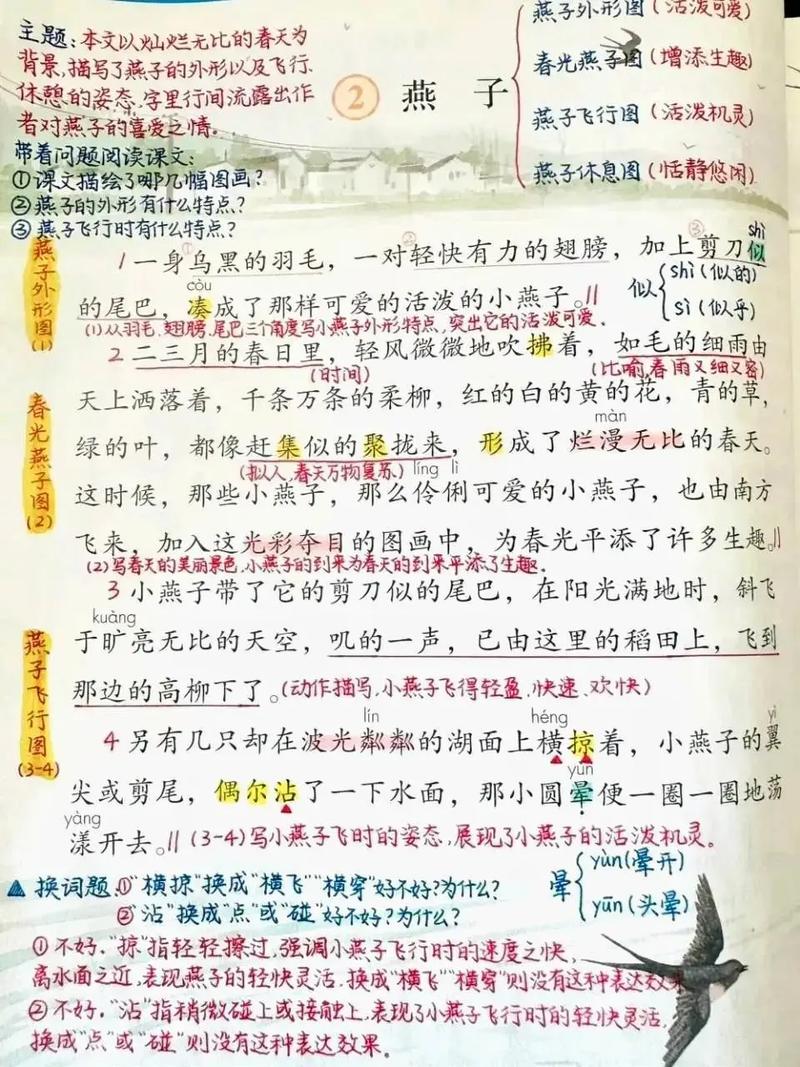 小学三年级下册语文燕子