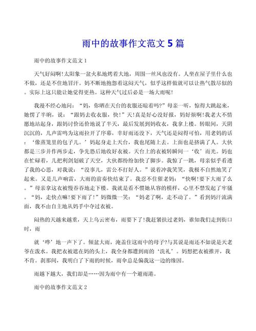 在雨中作文300字初中