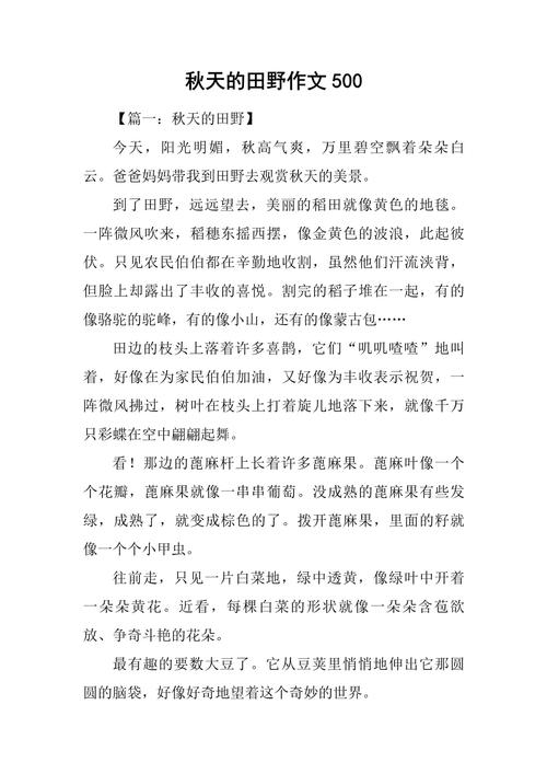 秋天的作文初中500字