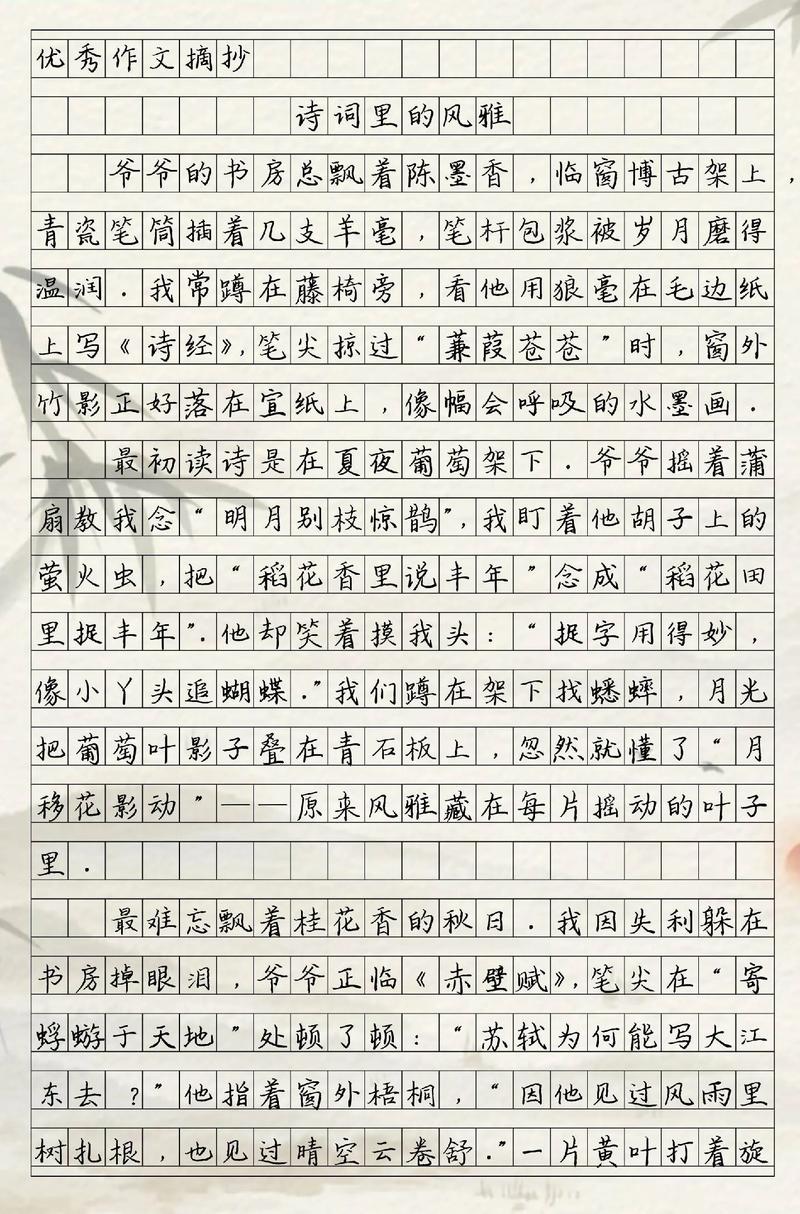 初中关于诗词的优秀作文