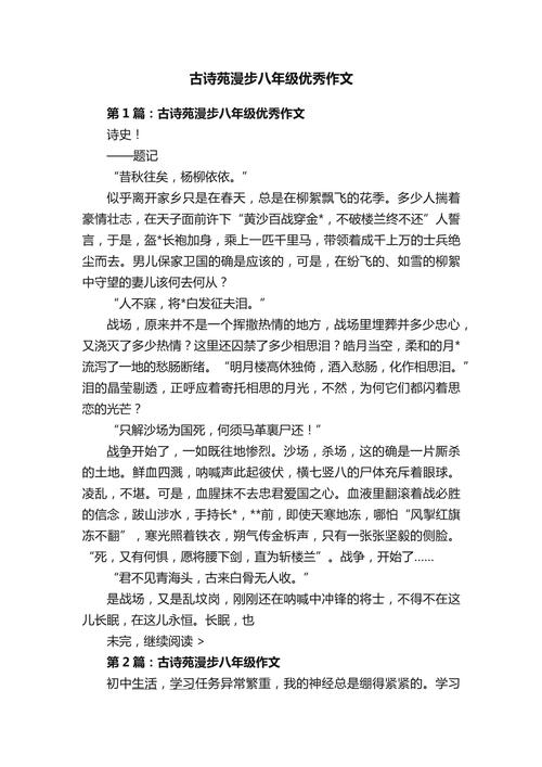 初中关于诗词的优秀作文