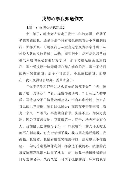 心事的作文初中600字