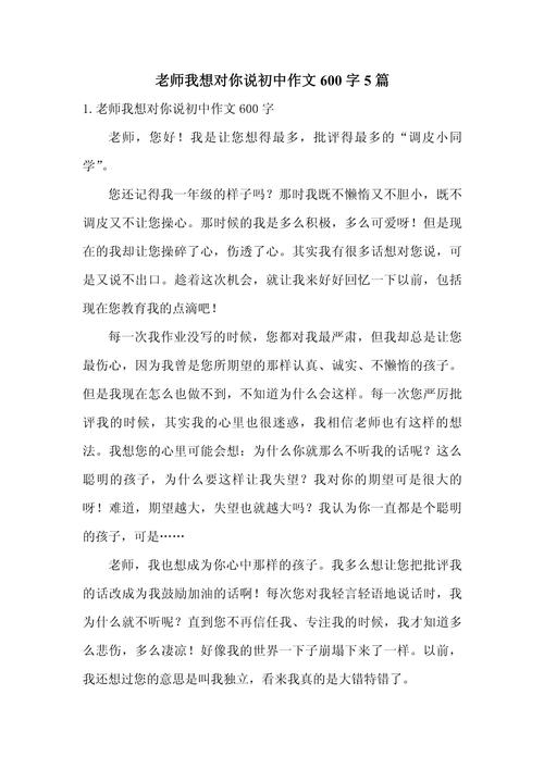 老师的作文600字初中