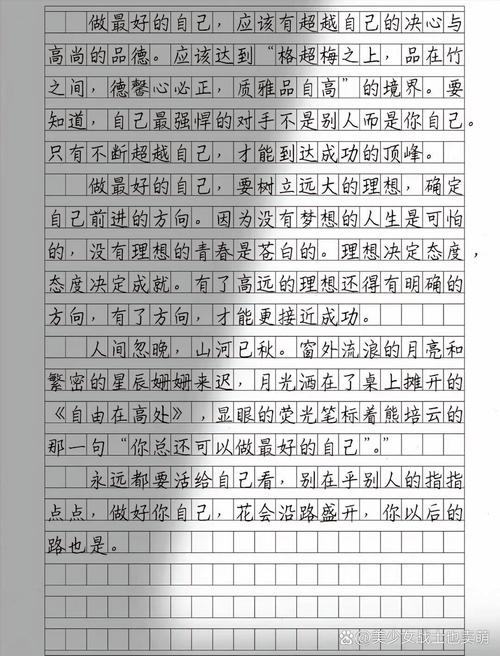 初中作文 做最好的自己