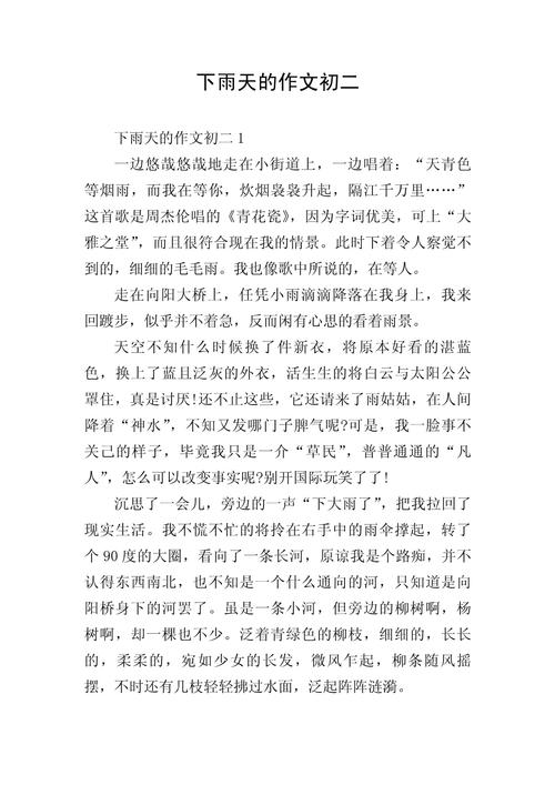 雨日记400字初中作文