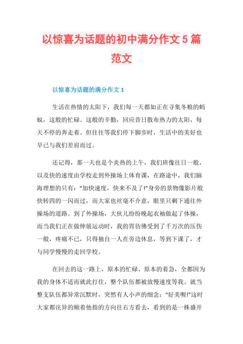 惊喜的作文800字初中