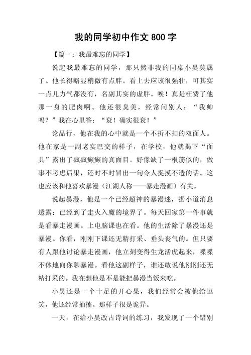 最牛的同学(初中作文)