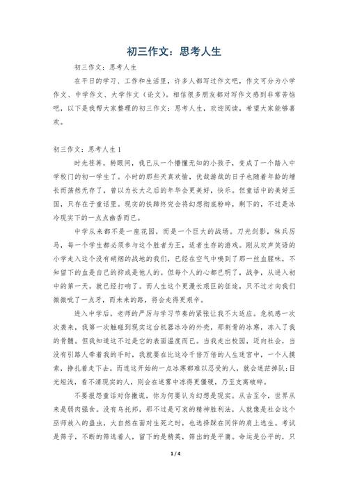 我的思考600初中作文