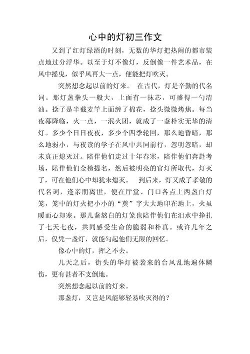 心中的明灯初中600字