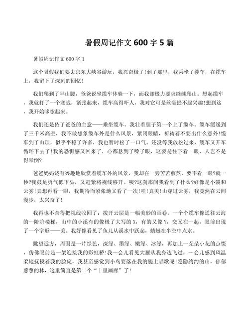 暑假的记忆初中600字