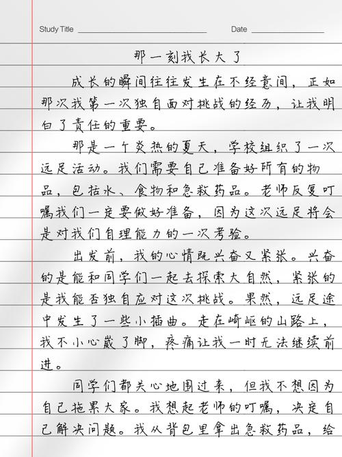 初中作文我长大了800