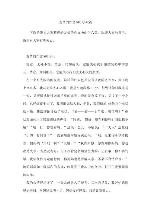 友爱的作文800字初中