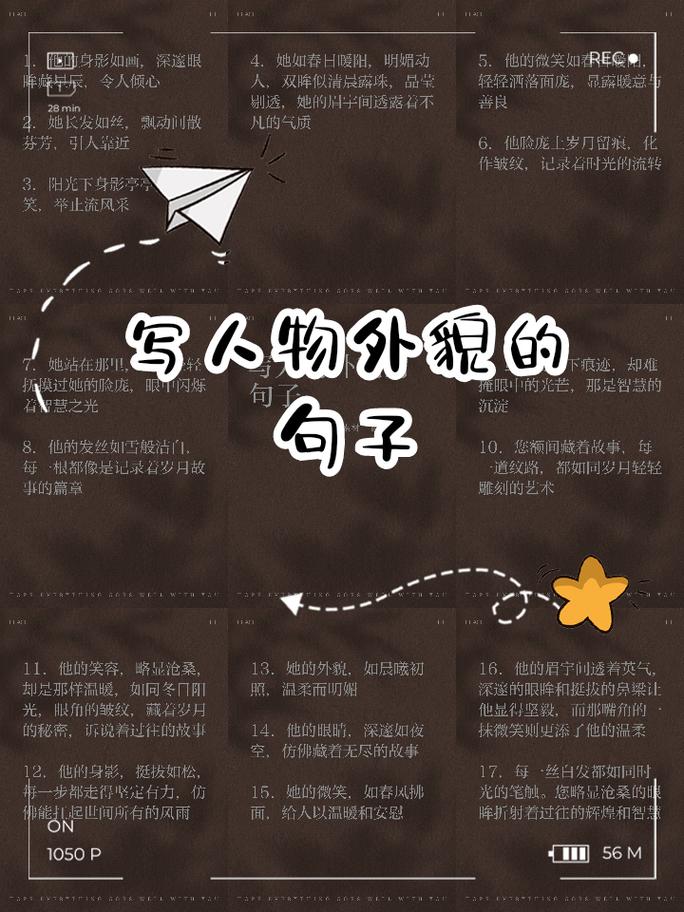 外貌描写初中的句子大全