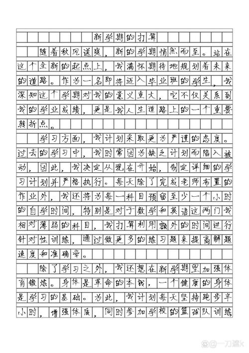 这学期的打算400初中