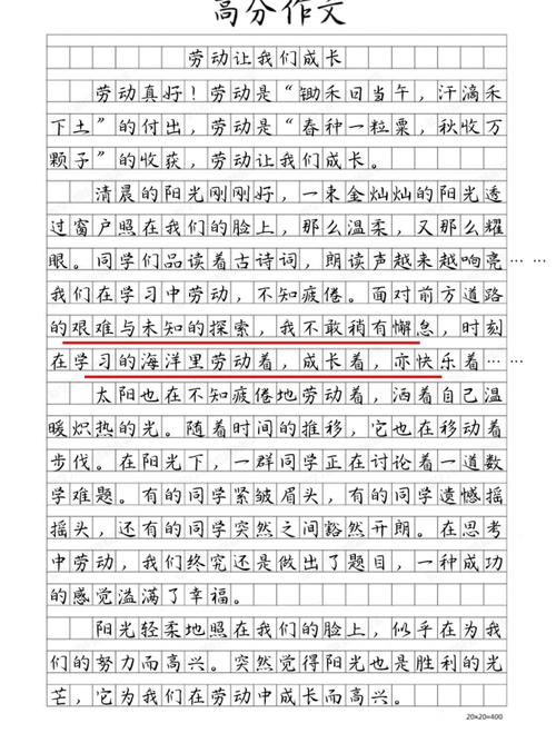 关于勤劳的初中优秀作文