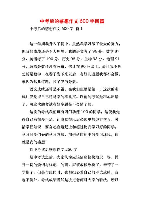 初中的感受作文600字