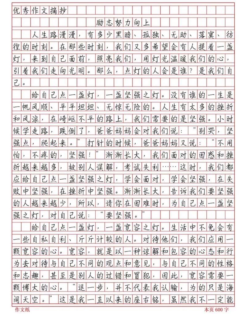 初中励志故作文500字