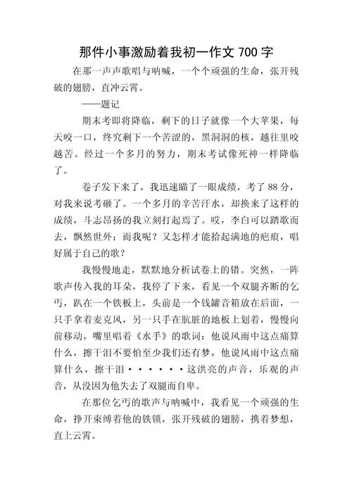 初中计记事作文700字