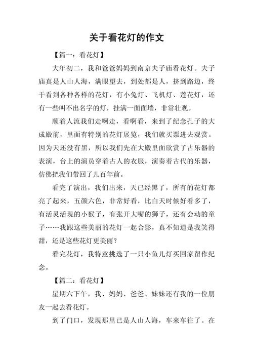 正月15看花灯作文初中