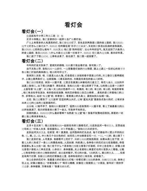 正月15看花灯作文初中
