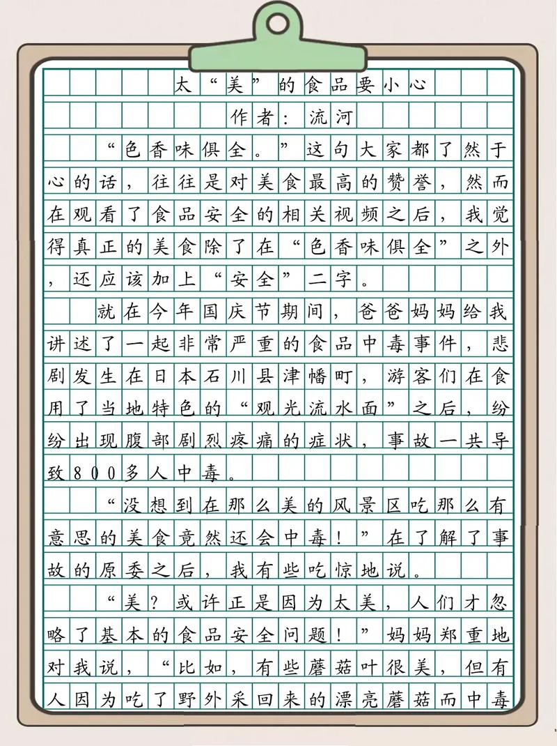 食品安全作文500初中