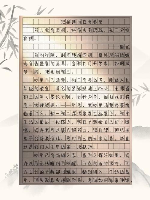 有关拼搏的初中记叙作文