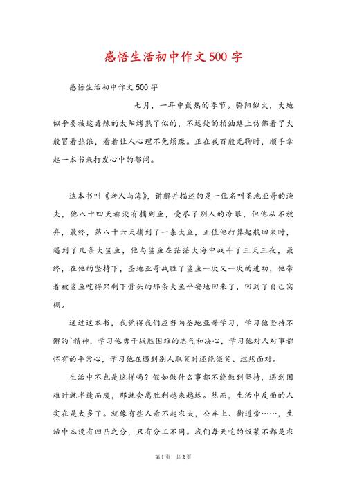 初中的生活500字作文
