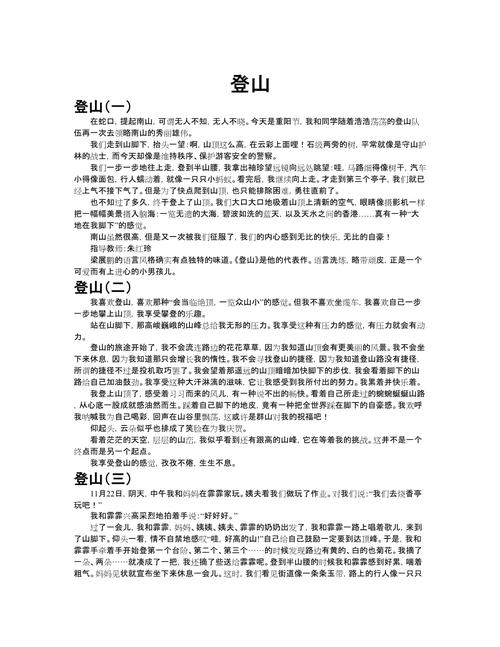 爬山记500字作文初中
