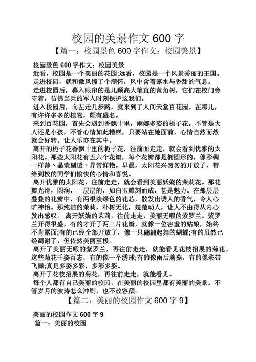 初中校园日常作文600