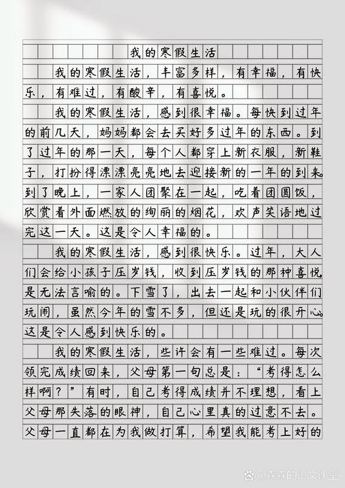 别样的寒假生活初中作文