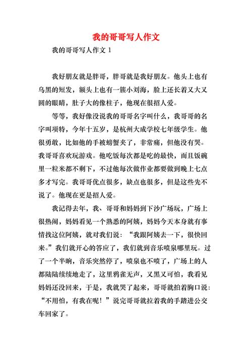 作文700字初中写哥哥