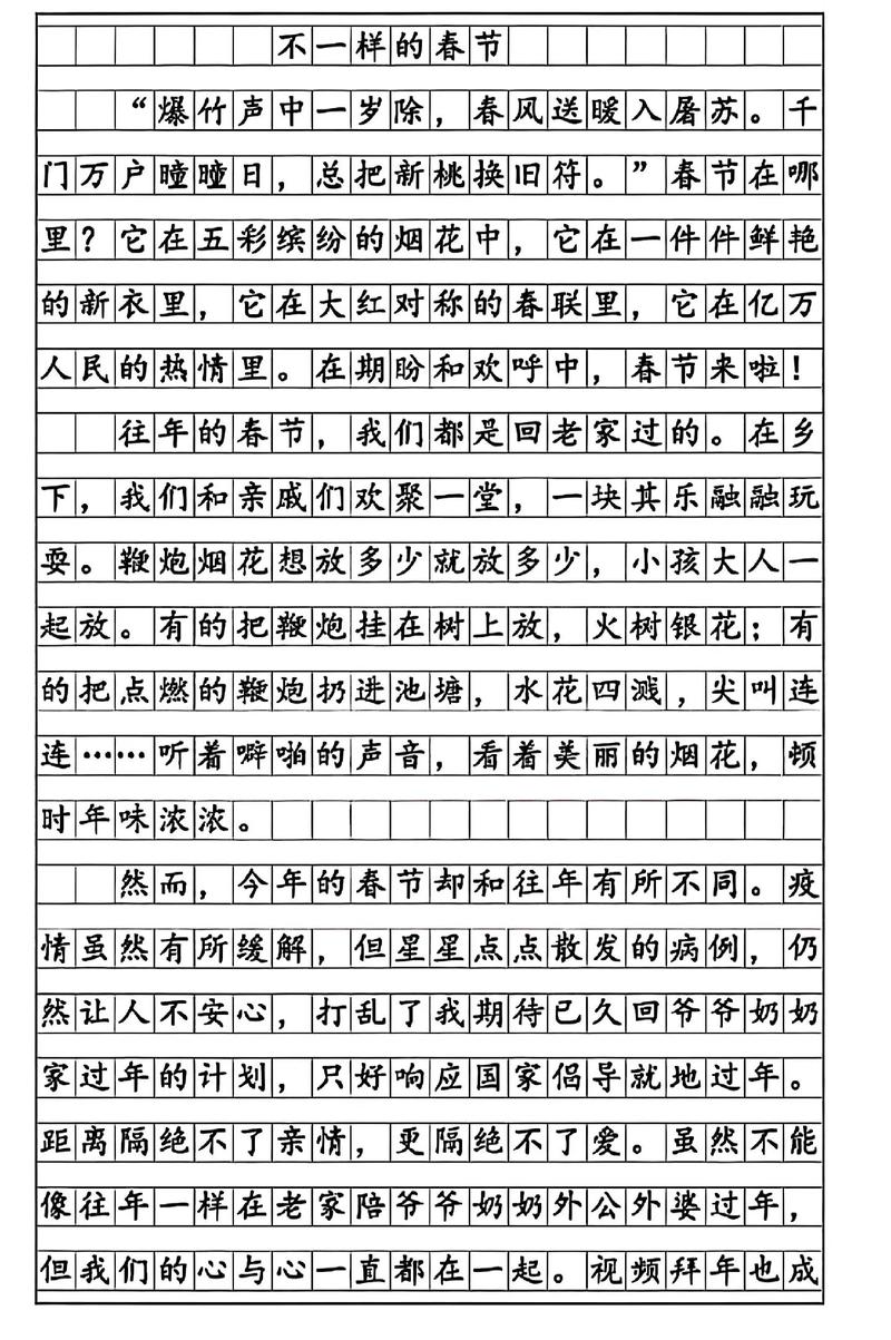 作文700字初中关于年