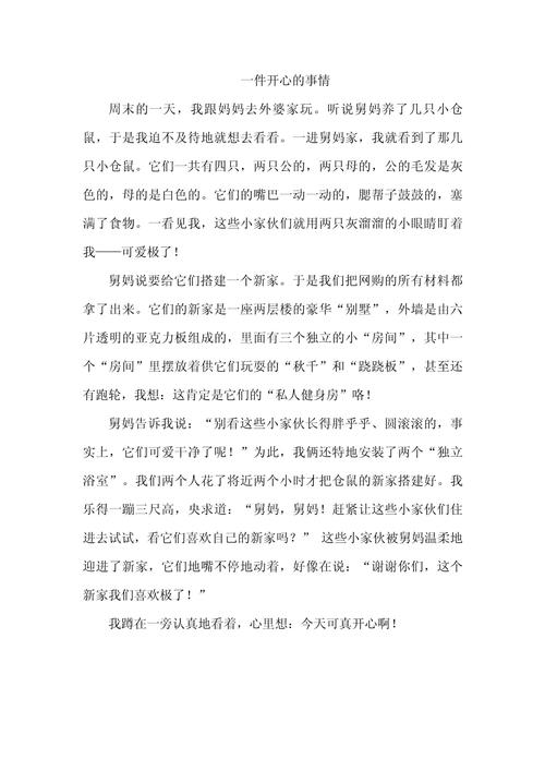 开心的事情作文初中作文