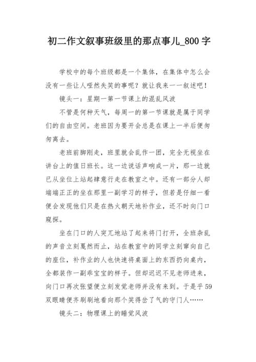 班里那点事800字初中