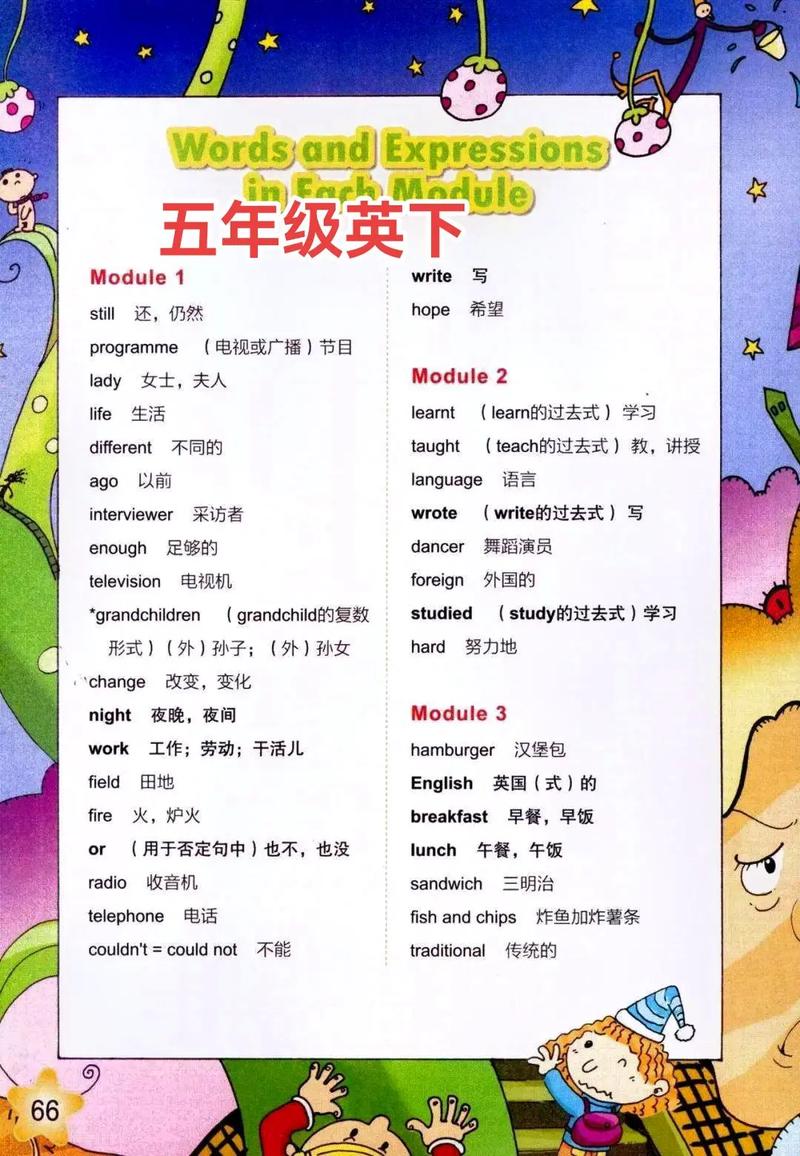 小学五年级英语下册单词