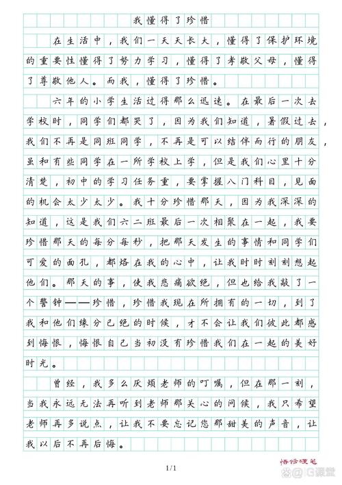 初中作文_我学会了珍惜