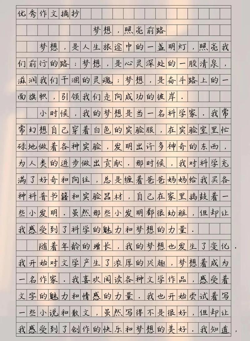 小梦想作文600字初中