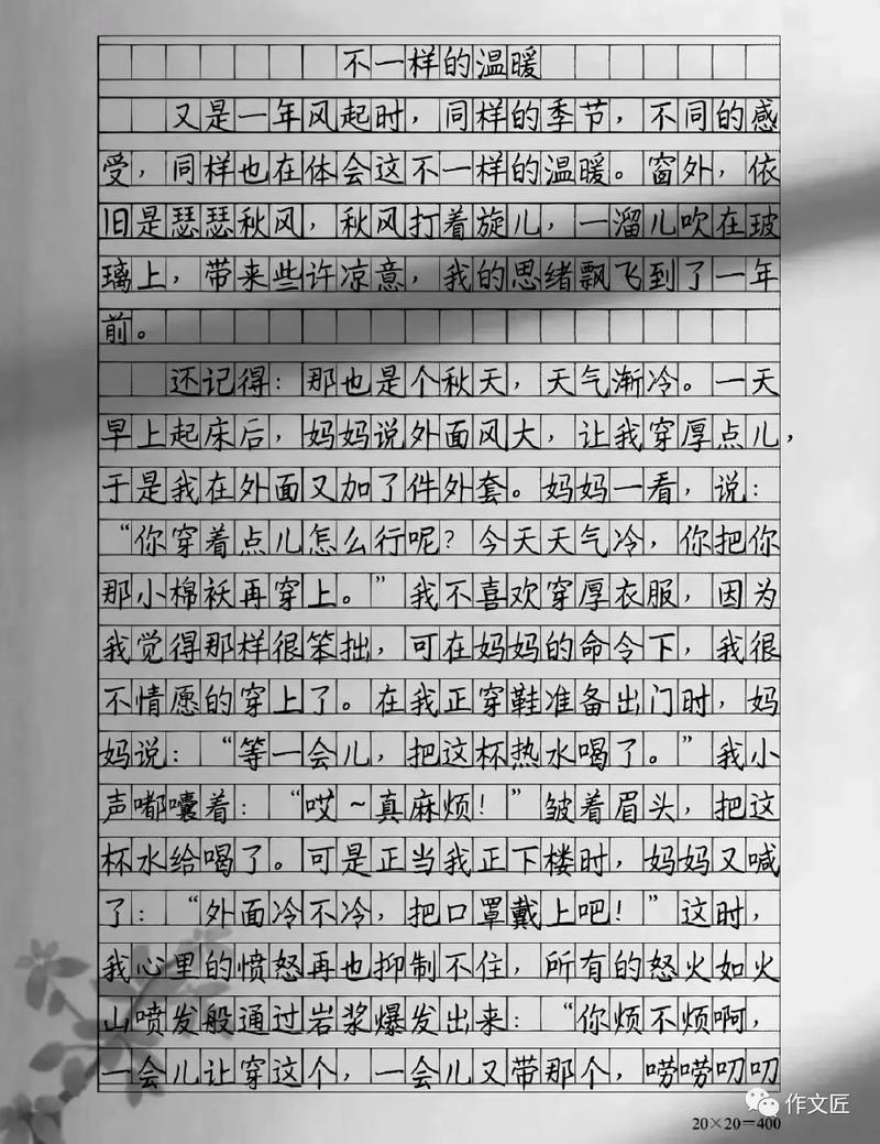 与母亲温馨时刻初中作文