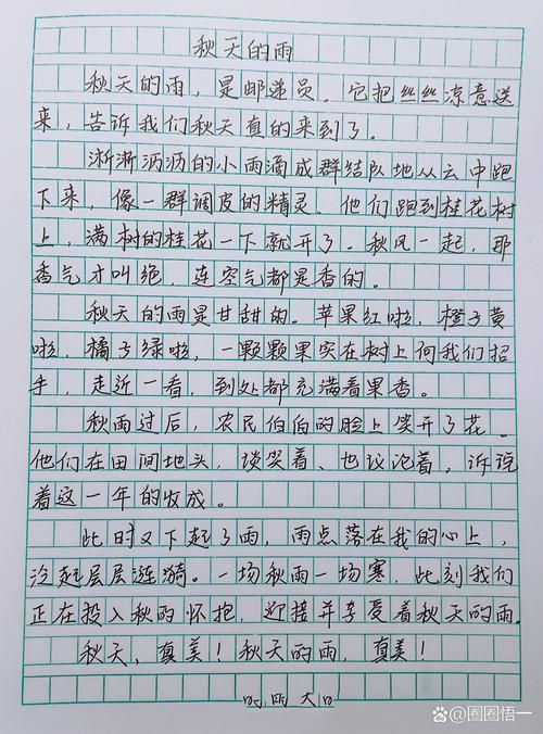 写秋雨的初中作文600