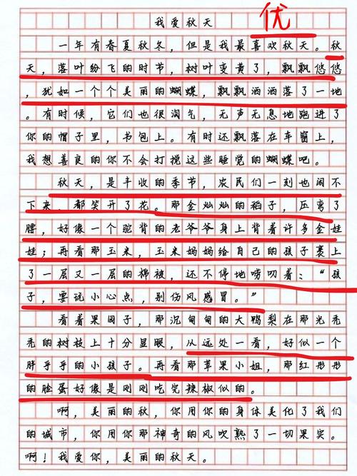 描写秋天的优秀作文初中