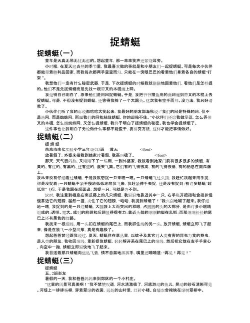 捉蜻蜓作文500字初中
