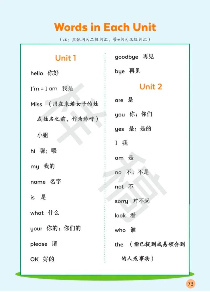 小学英语三年级上册单词